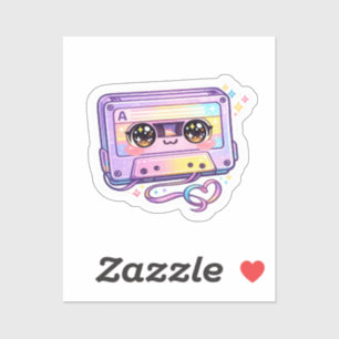 Cute Kawaii Retro Cassette Tape Pastel Purple Musi