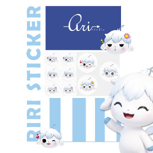 Cute Kawaii Riri Reaction Emoji Sticker Sheet