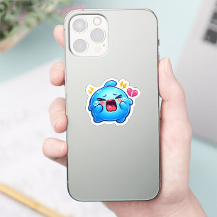 Cute Kawaii Sad Blue Slime Crying with BrokSticker