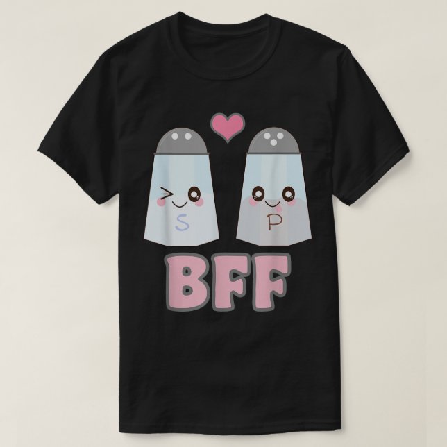 Cute Kawaii Salt and Pepper BFF Best Friends Forev T-Shirt (Design Front)