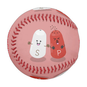 Cute kawaii salt and pepper shakers cartoon baseball