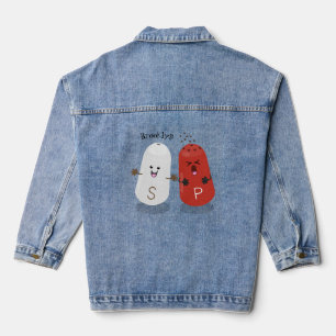 Cute kawaii salt and pepper shakers cartoon denim jacket