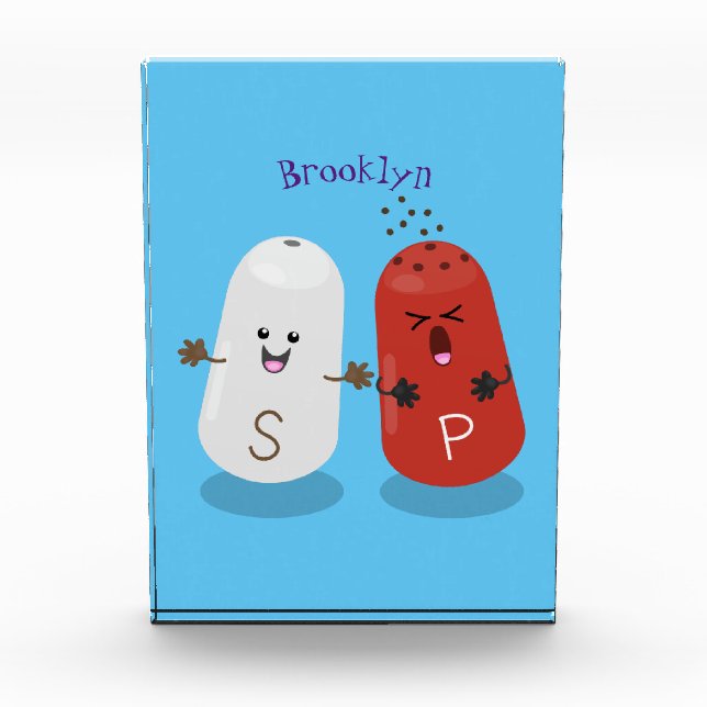 Cute kawaii salt and pepper shakers cartoon photo block (Front)