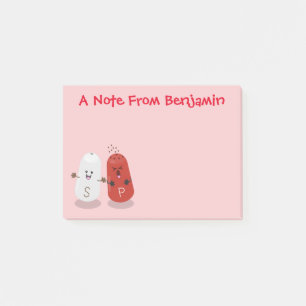Cute kawaii salt and pepper shakers cartoon post-it notes