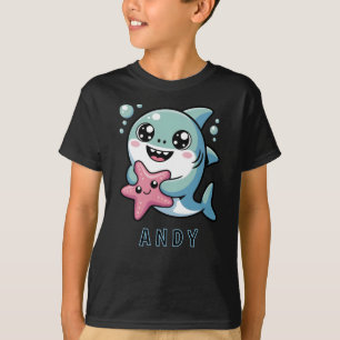Cute Kawaii Shark and Starfish Ocean Friends T-Shirt