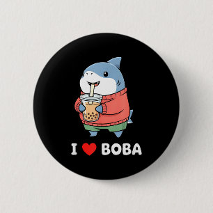 Cute Kawaii Shark Boba Tea Funny Bubble Tea Lover 6 Cm Round Badge