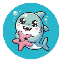 Cute Kawaii Shark & Starfish