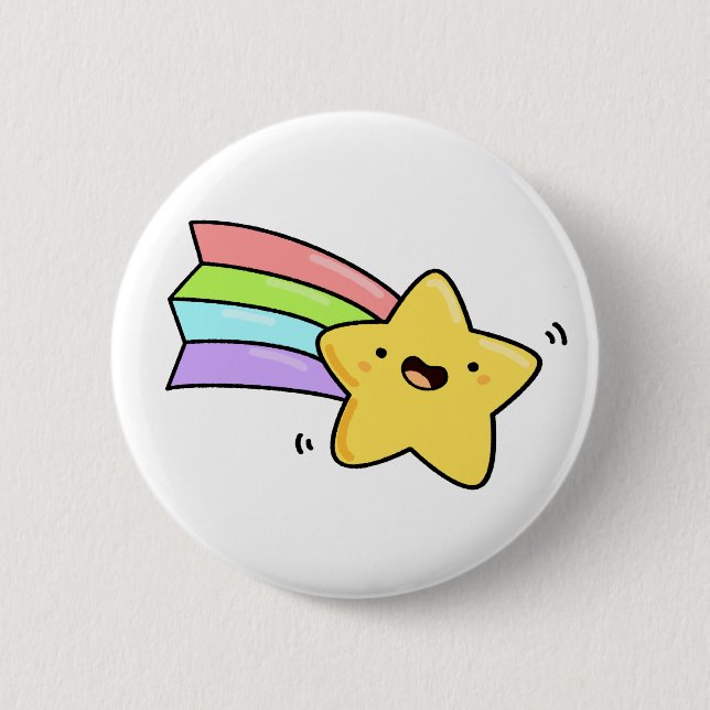Cute Kawaii Shooting Star 6 Cm Round Badge (Front)