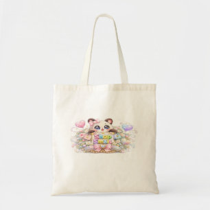 Cute Kawaii Shop Small Business Cat Pastel Pink Fl Tote Bag