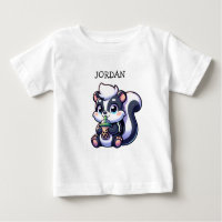 Cute Kawaii Skunk with Bubble Tea Personalised 