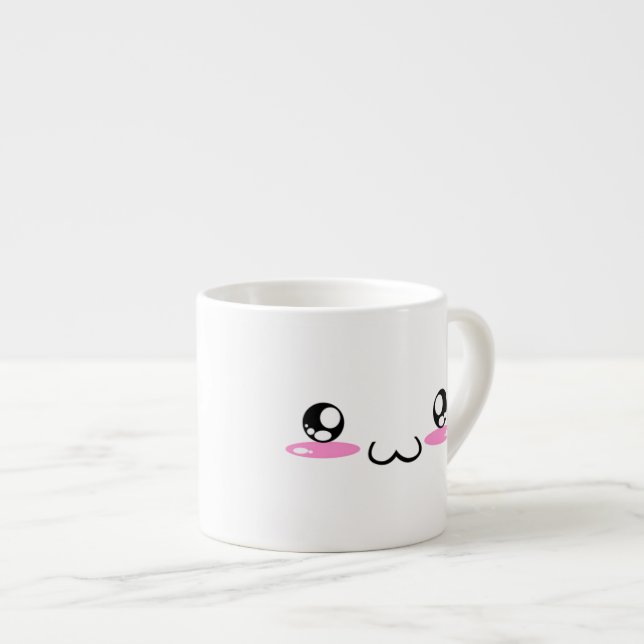 Cute Kawaii Smiling Japanese Emoticon Face Espresso Cup (Front Right)