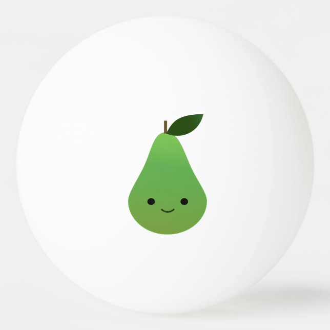 Cute kawaii Smiling Pear Ping Pong Ball (Front)