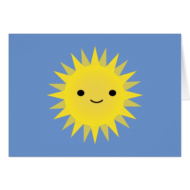 Cute Kawaii Smiling Sun (Front Horizontal)