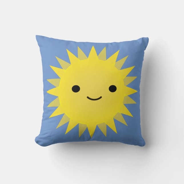 Cute Kawaii Smiling Sun Cushion (Front)