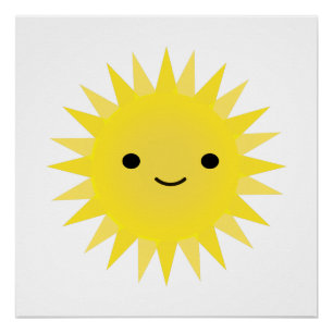 Cute Kawaii Smiling Sun Poster