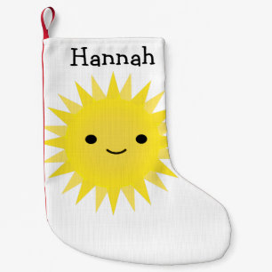 Cute Kawaii Smiling Sun Small Christmas Stocking