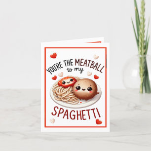 Cute Kawaii Spaghetti and Meatballs Thank You Card