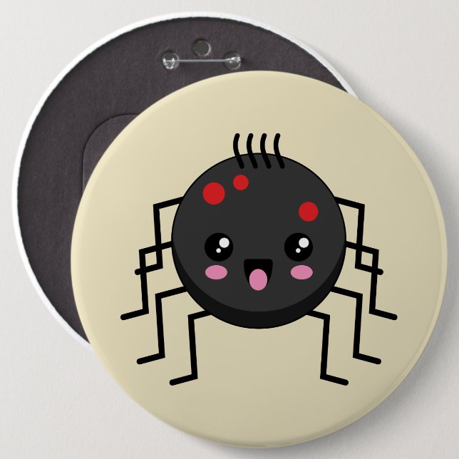 Cute Kawaii Spider 6 Cm Round Badge (Front & Back)