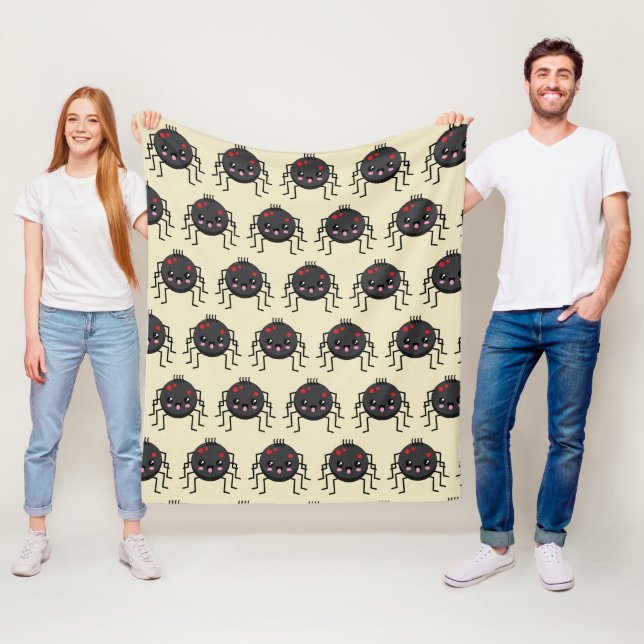 Cute Kawaii Spider Fleece Blanket (In Situ)