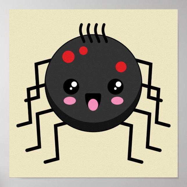 Cute Kawaii Spider Poster (Front)