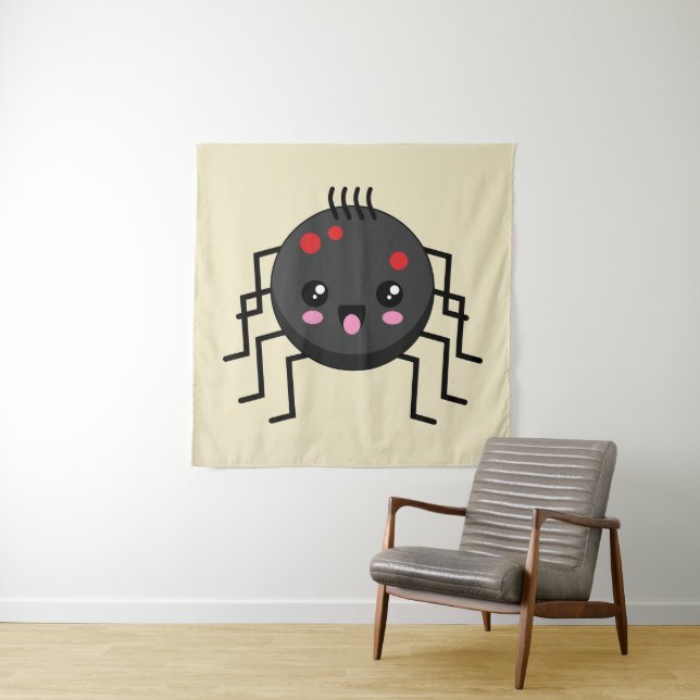 Cute Kawaii Spider Tapestry (In Situ)