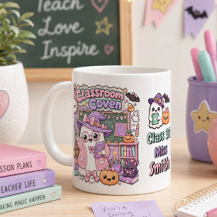 Cute Kawaii Spooky Teacher Ghost Halloween  Large Coffee Mug