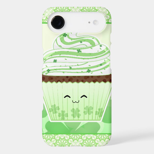Cute kawaii St Patricks day cupcake Case-Mate iPhone Case (Back)