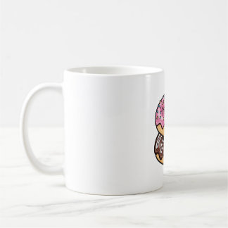 Cute Kawaii Stacked Donuts Illustration Coffee Mug