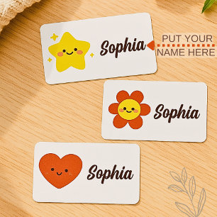 Cute Kawaii Star Flower Heart Personalised Name