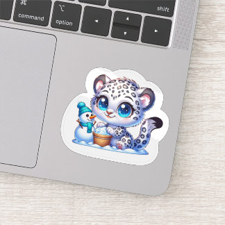 Cute Kawaii Stickers Snow Leopard Sticker Big Cat 