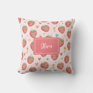 Cute Kawaii Strawberries Cushion