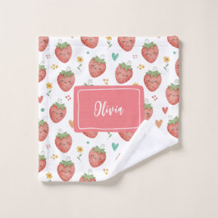 Cute Kawaii Strawberries Wash Cloth