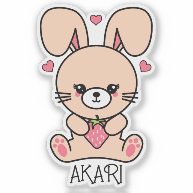 Cute Kawaii Strawberry Bunny Rabbit (Front)