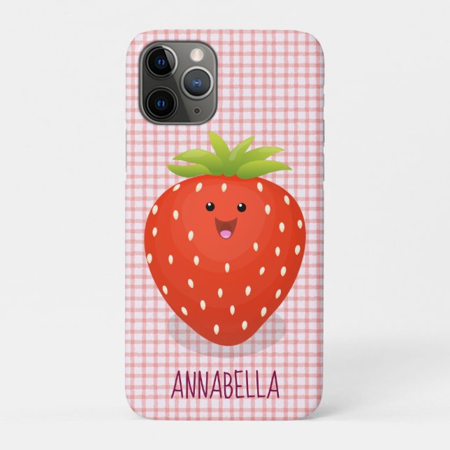 Cute kawaii strawberry cartoon illustration Case-Mate iPhone case (Back)