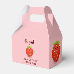 Cute kawaii strawberry cartoon illustration favour box