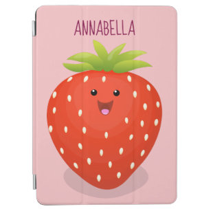 Cute kawaii strawberry cartoon illustration iPad air cover