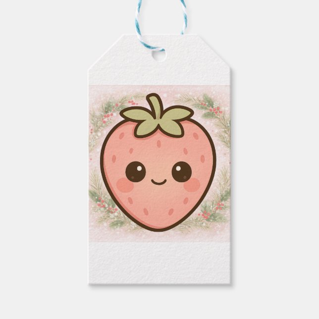 Cute Kawaii Strawberry Gift Tag (Front)