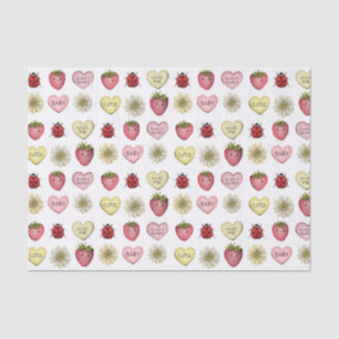 Cute Kawaii Strawberry Valentine's Day Pattern Tissue Paper