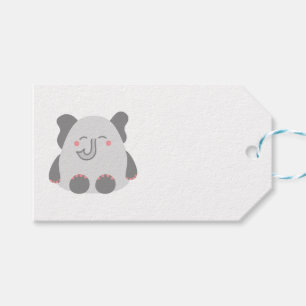 Cute kawaii-style animals elephant gift tag
