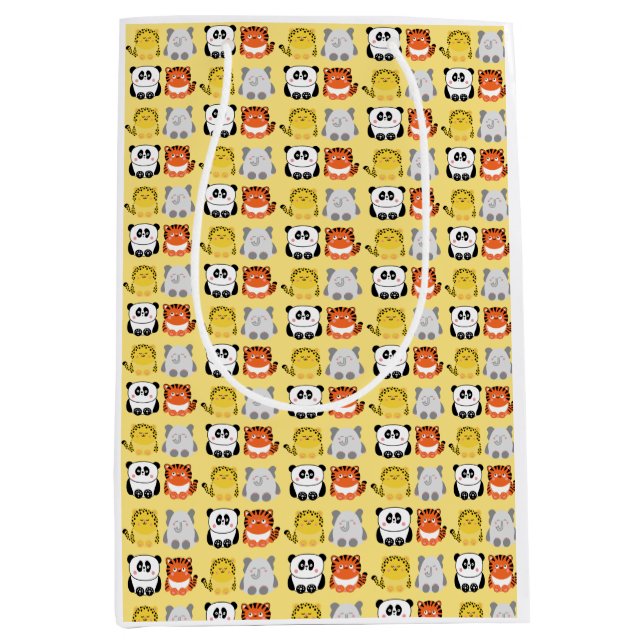 Cute kawaii-style animals gift bag (Front)