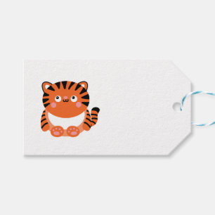 Cute kawaii-style animals tiger gift tag