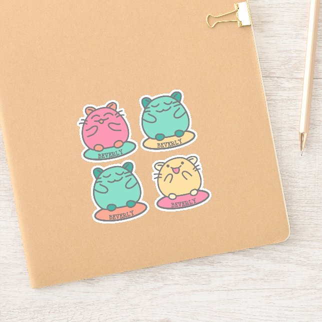 Cute Kawaii Style Cartoon Hamsters Personalised (Notebook)