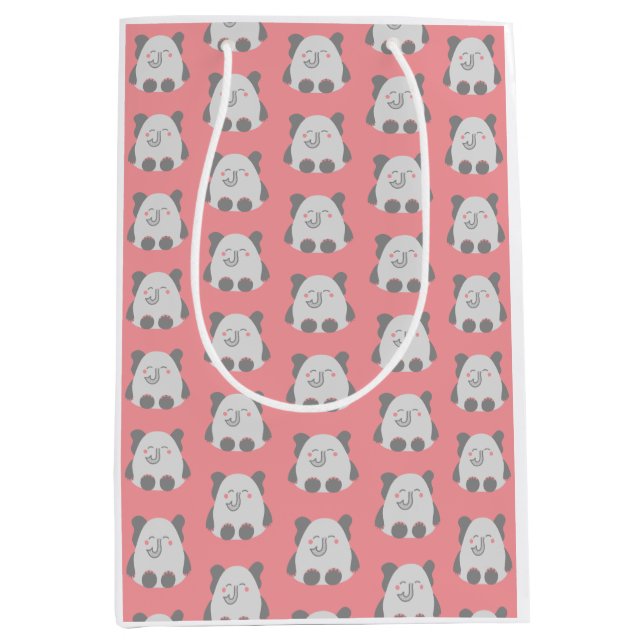 Cute kawaii-style elephant gift bag (Front)