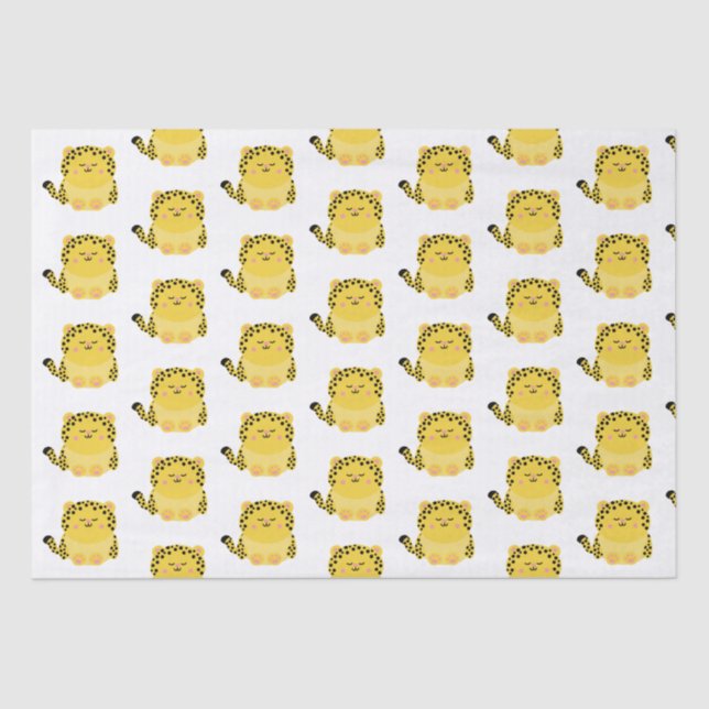 Cute kawaii-style leopard tissue paper (Front)