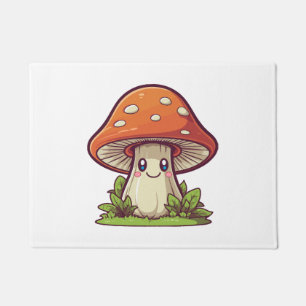 Cute kawaii style, Mushroom foraging Doormat