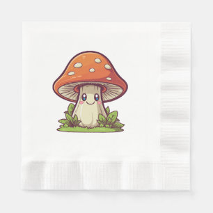 Cute kawaii style, Mushroom foraging Napkin
