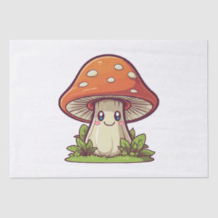 Cute kawaii style, Mushroom foraging Tissue Paper