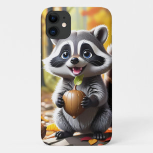 Cute Kawaii style Raccoon Autumn Setting Case-Mate iPhone Case