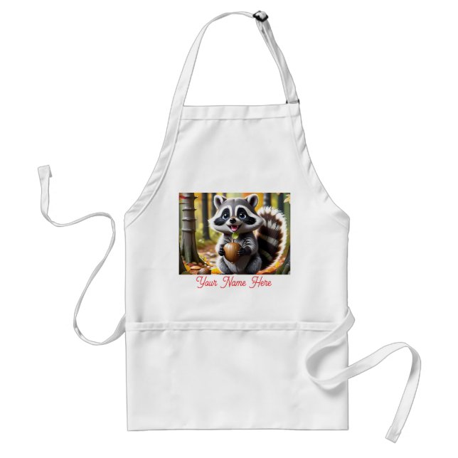 Cute Kawaii style Raccoon Autumn Setting Standard Apron (Front)