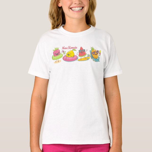 Cute Kawaii Summer Fruit T-Shirt (Front)
